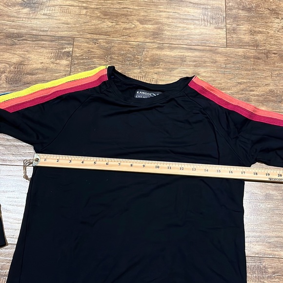 Kangol black long sleeve with rainbow striped sleeves - Picture 7 of 10